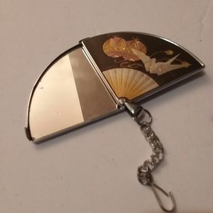 Damscene chinese fan mirror